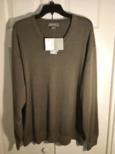 Daniel Cremieux Men's V-Neck SWEATER SUPIMA Cotton GREEN Heather Sz XL 35.77 NWT