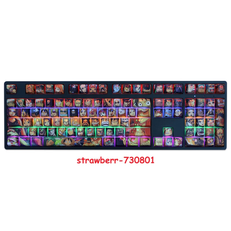 Anime Luffy Nami PBT Transparent 108 Keycaps Cherry MX for Mechanical Keyboard - Image 2 of 4
