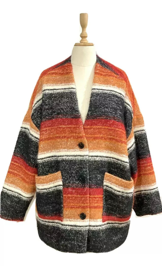 イーアールエル ERL Woven Blanket Coat Woven Blanket Coat in Red – SVRN