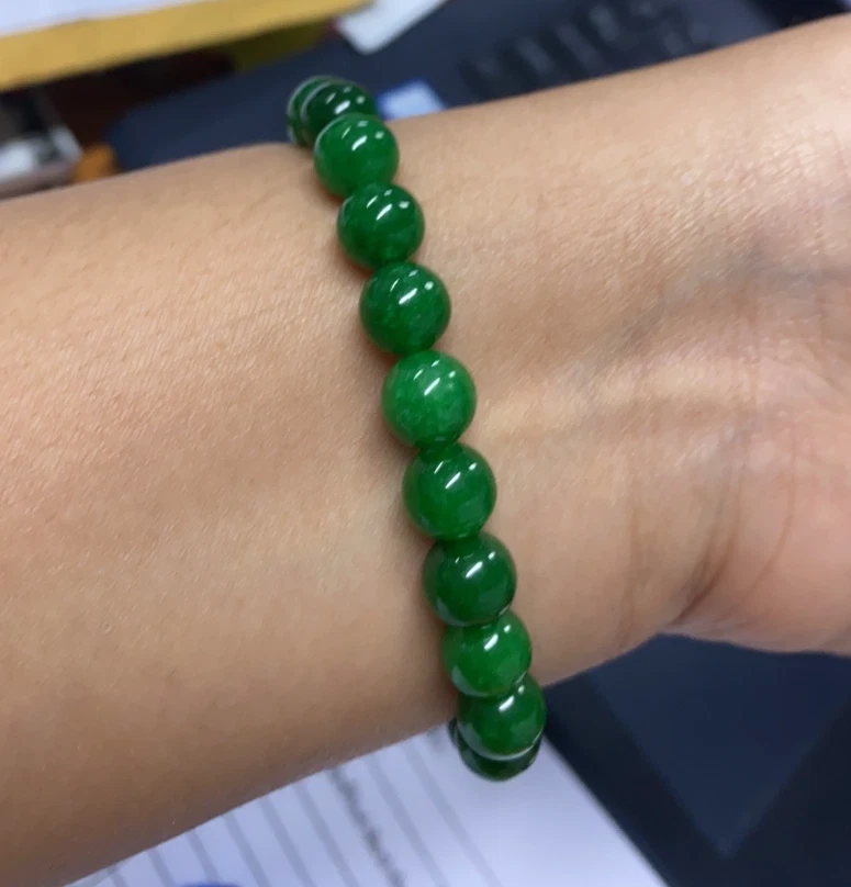 Dry Green Iron Dragon Jade Jade Bead Bracelet Bracelet Dry Green Sun Green  Jade Bracelet 16mm | Wish