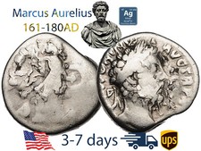 Ancient Roman Empire Coin Silver Denarius Marcus Aurelius 161 180 AD #20988