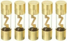 1-20 Gold Plated Glass AGU Fuse Fuses Car Audio Amp Amplifier 20 30 40 50 60 80