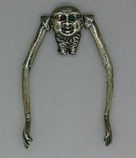 RARE ENGLISH STERLING SILVER HUMPTY DUMPTY SUGAR NIPS F.HIGGINS LONDON JEWELED