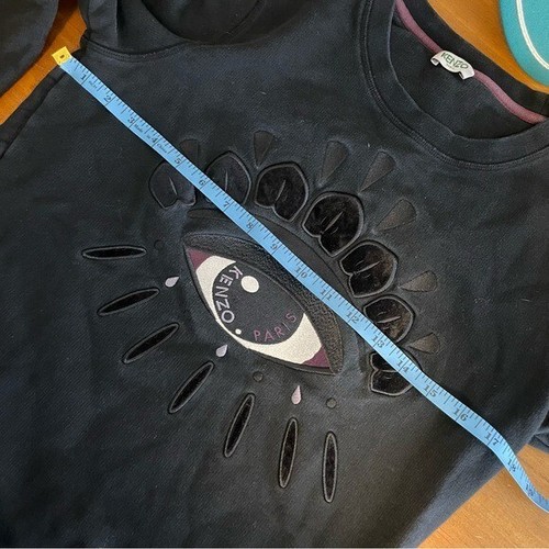 KENZO Evil Eye Embroidered Black Crewneck Sweatshirt Womens XS - Picture 8 of 8