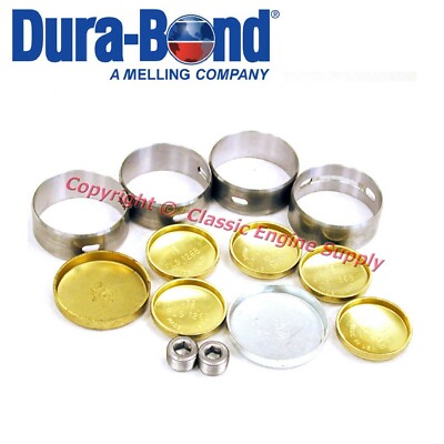 New Cam Bearings & Brass Freeze Plug Set 1965-1984 Ford 240 300 6 Cylinder