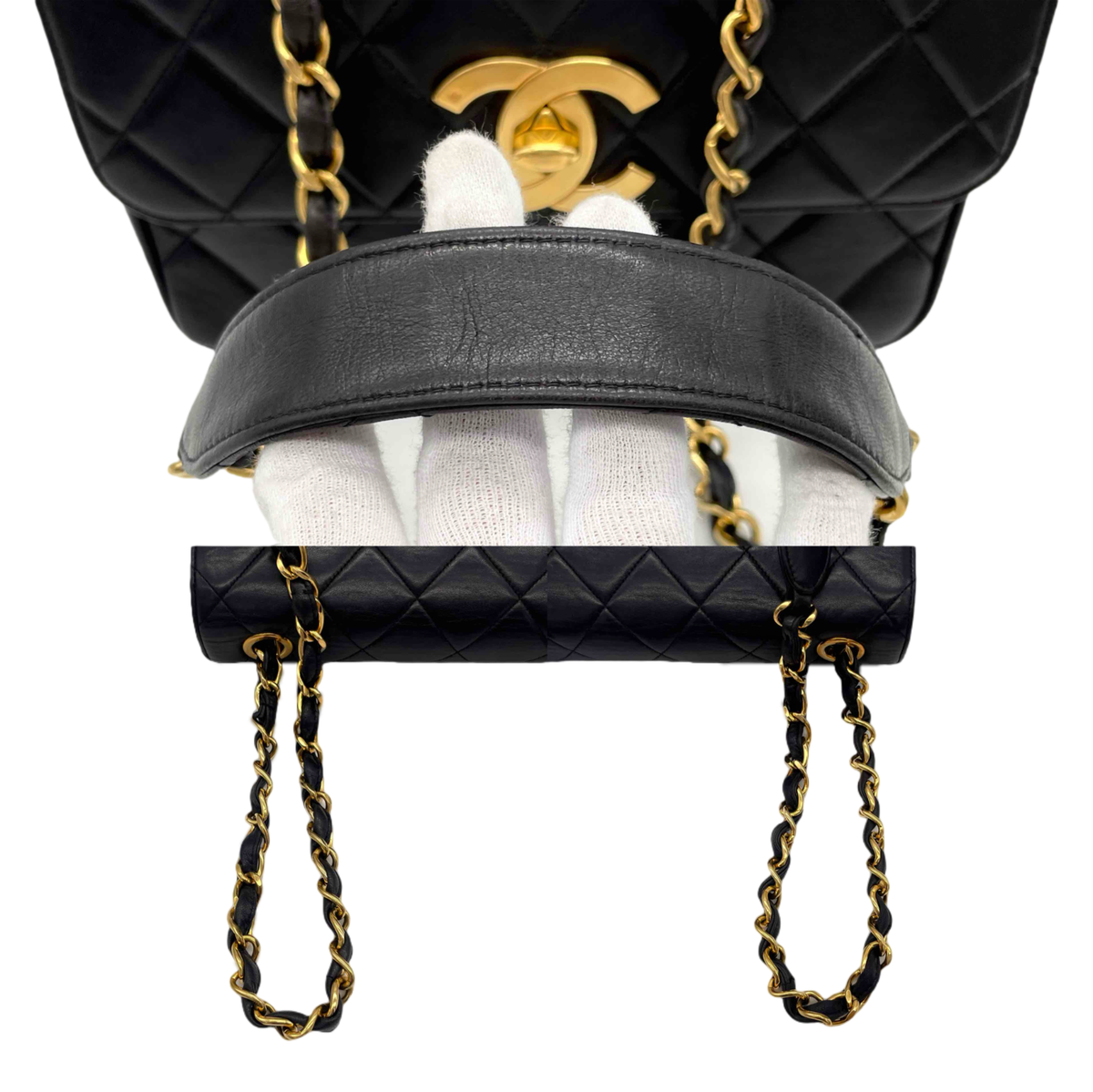T*T様 ★刻印ありCHANEL　MADE IN FRANCE COCOマーク RAREAuth CHANEL Jumbo coco mark turnlock chain shoulder flap