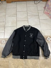 Oakland Raiders reversible varsity jacket Reebok Jeff Hamilton Size 3XL