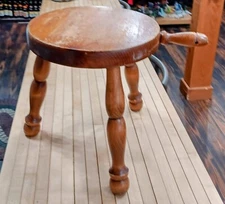 Vintage Three-Legged Wooden Milking Stool