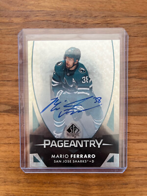 2023-24 SP Authentic Pageantry Auto #P-27 Mario Ferraro - San Jose Sharks