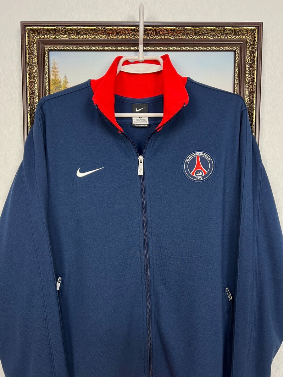 Vintage Nike PSG Paris Saint Germain Football Blue Jacket Soccer