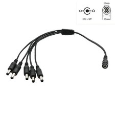 CCTV DC Power Plug 5.5mm x 2.5mm 1 Female To 5x Male Plug Splitter Adapter Cable