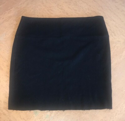 Xhileration Black Pencil Straight Mini Skirt, XS, with Threadbare Hem