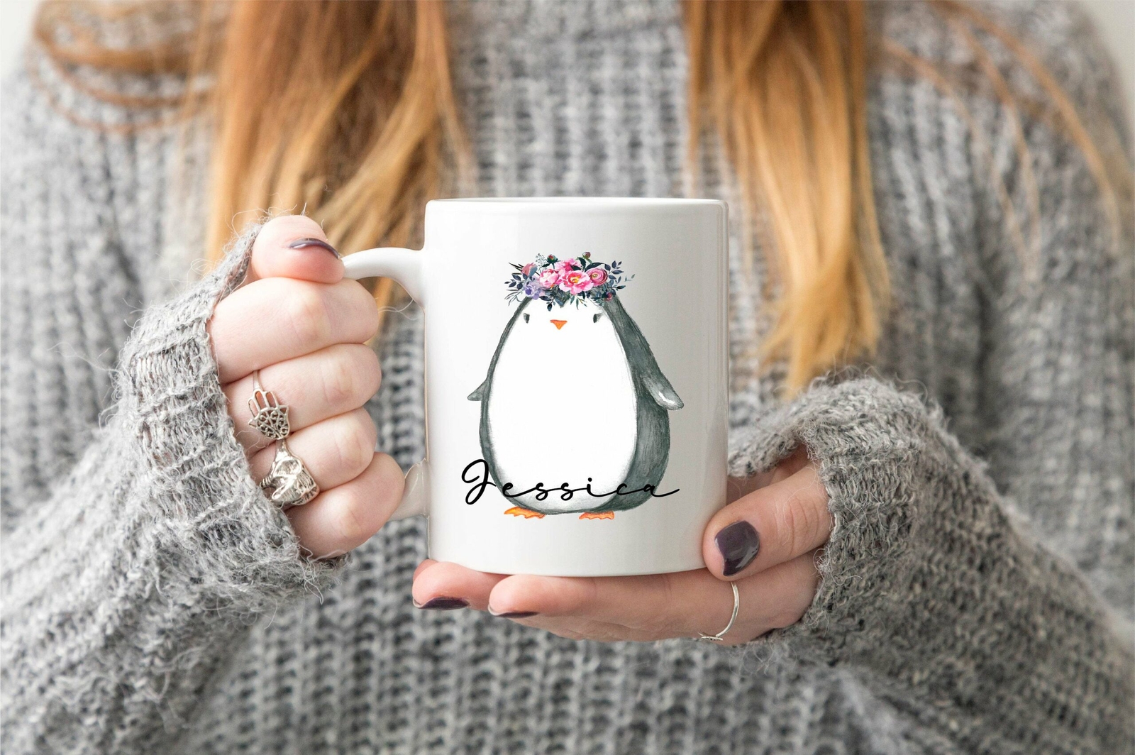 Personalised Penguin Mug Personalised Cup Animal Mug Cute Mug Custom Mug Cute