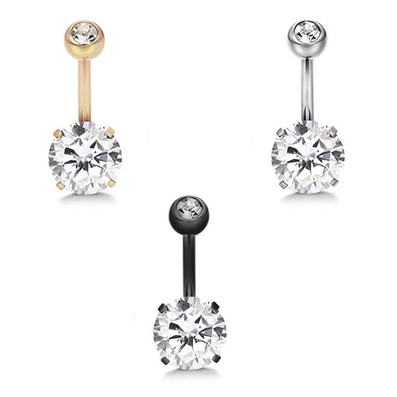 Belly Button Ring Crystal Rhinestone Jewelry Navel Bar Body
