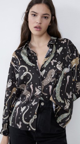 Authentic ZARA Animal Print Shirt Size 
