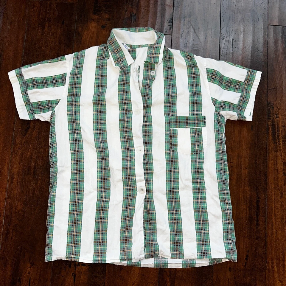 Pijama par calça top algodão verde vintage anos 50 e 60 Tommies sanforizado roupa de dormir - Imagem 2 de 4