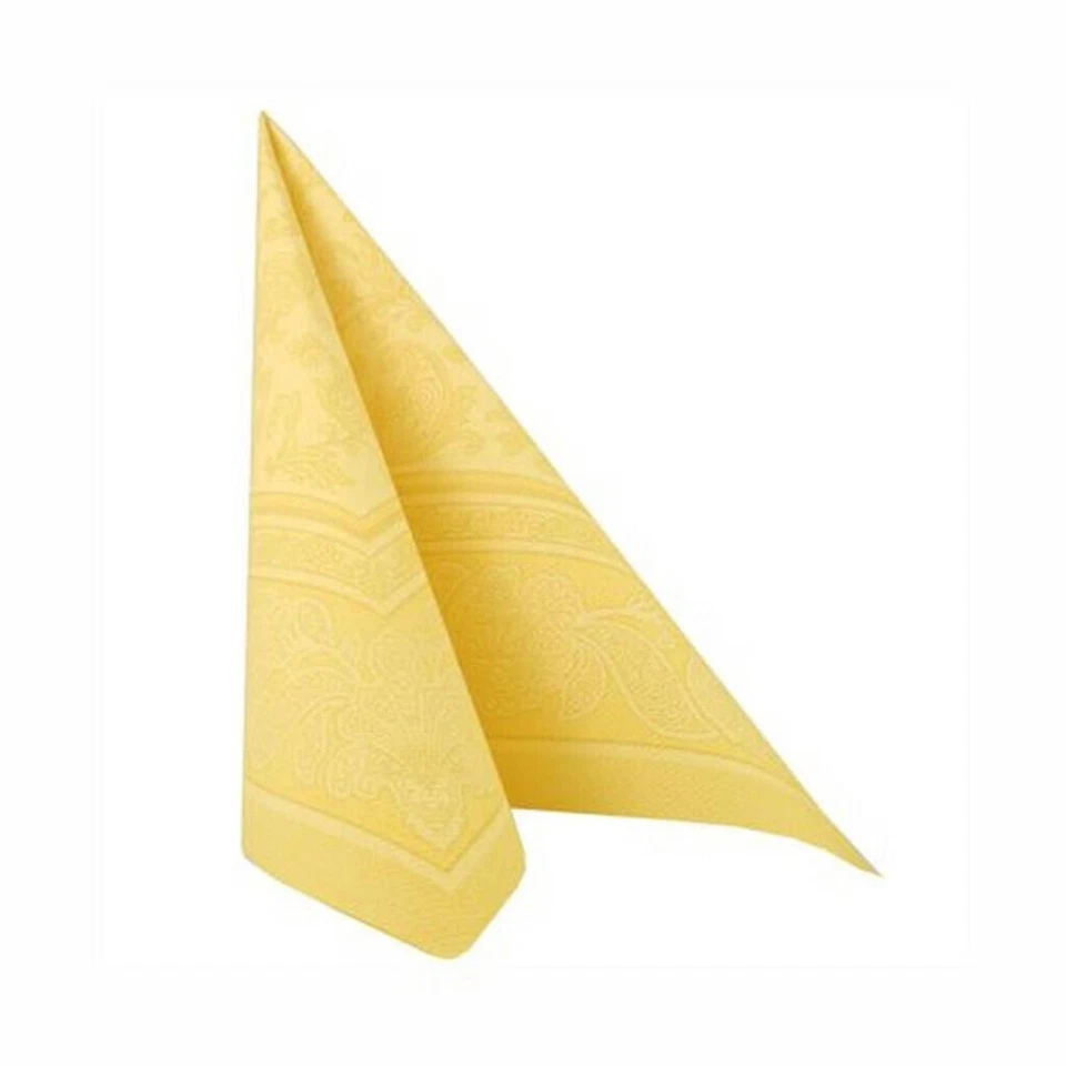 Napkins ROYAL Collection 1/4 Fold YELLOW Ornaments 40 x 40cm 15.75 x 15.75in - Image 2 of 4