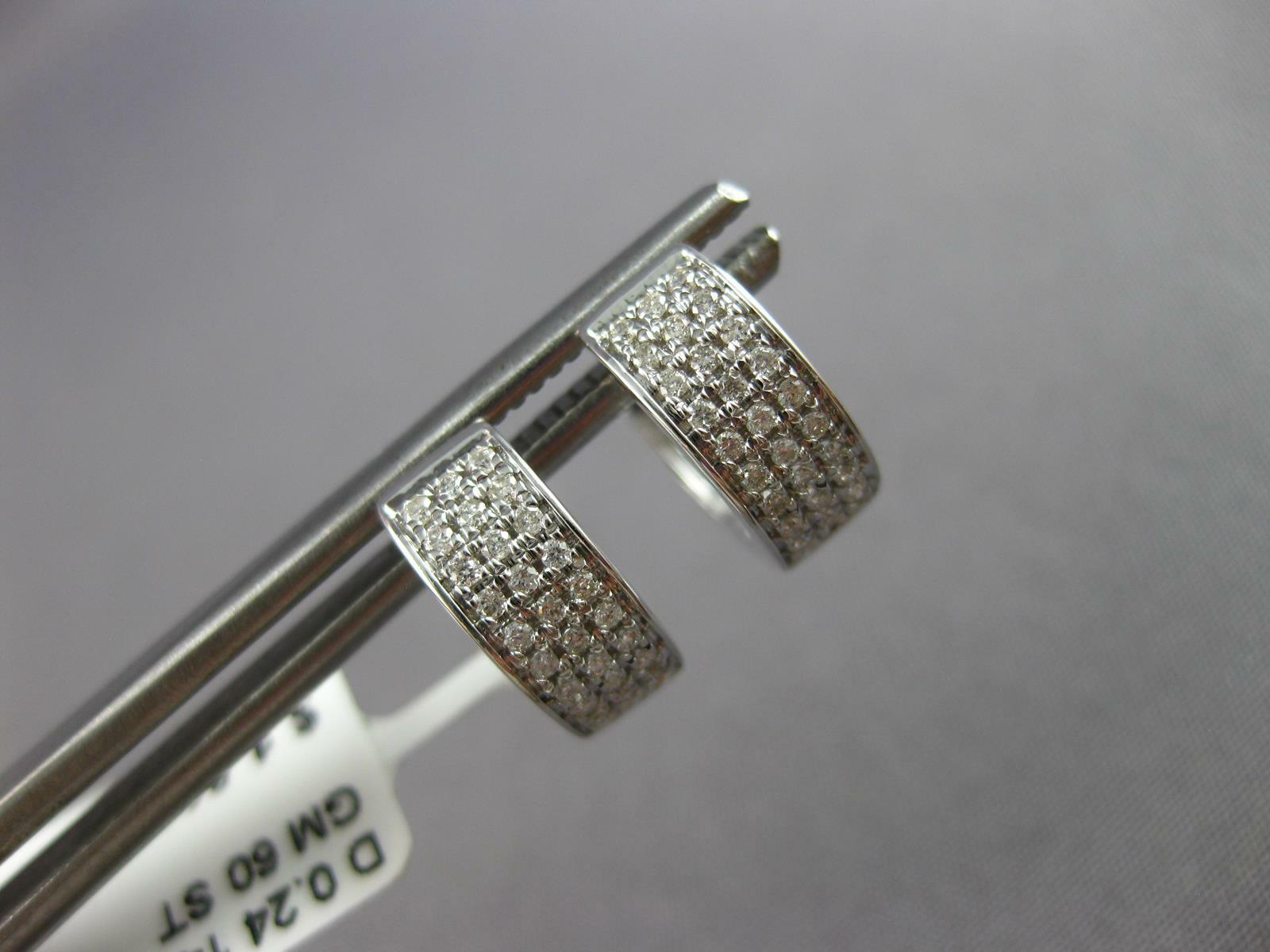 FILA WIDE 4.24CT DIAMOND 14KT WHITE G ROUND 3 ROW FILIGREE HUGGIE HANGING EARRINGS