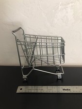 Small Doll Sized Metal Wire Model Shopping Grocery Cart Trolley Doll Rolls