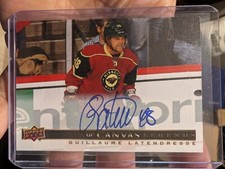 2020-21 SP Signature Edition Legends Guillaume Latendresse On Card Auto Canvas
