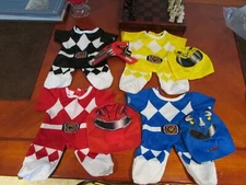 FOUR  (4)  "POWER RANGER"  BUILD A BEAR OUTFITS  (Blue, Red, Yellow & Black)