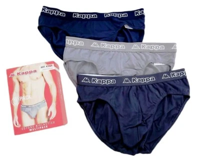 6 SLIP UOMO TINTA UNITA KAPPA K1121 IN COTONE ELASTICIZZATO ELASTICO CON LOGO