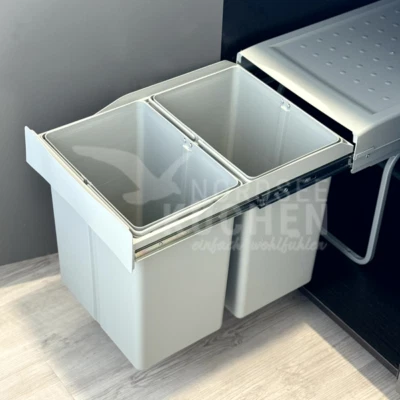 Concepto ROTA Duo 40-2 high Abfallsammler 40 L Küche Abfall Müll Eimer Grau - Bild 1 von 4