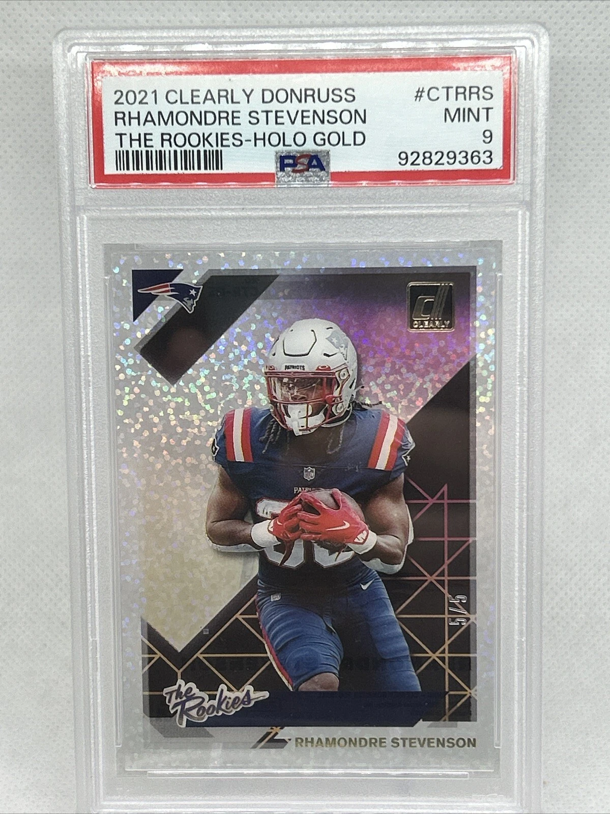 Rhamondre Stevenson Panini Clearly Donruss the Rookies #CTRRS Holo Gold