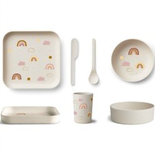 Liewood Tableware, Rainbow creme de la creme, bamboo set