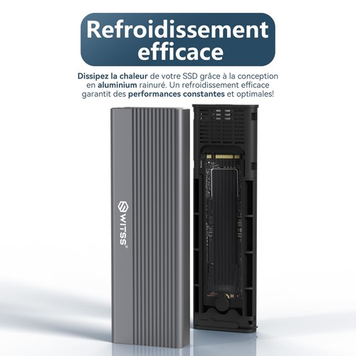 Boîtier SSD M.2 avec dissipateur Thermique Compatible NVMe PCI-E et SATA NGFF... - Afbeelding 5 van 7