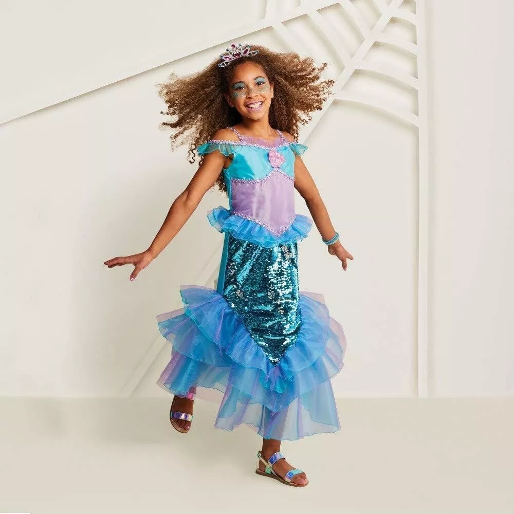 Kids Sequin Mermaid Dress Halloween Costume Large(10-12) Hyde and Eek!  Boutique