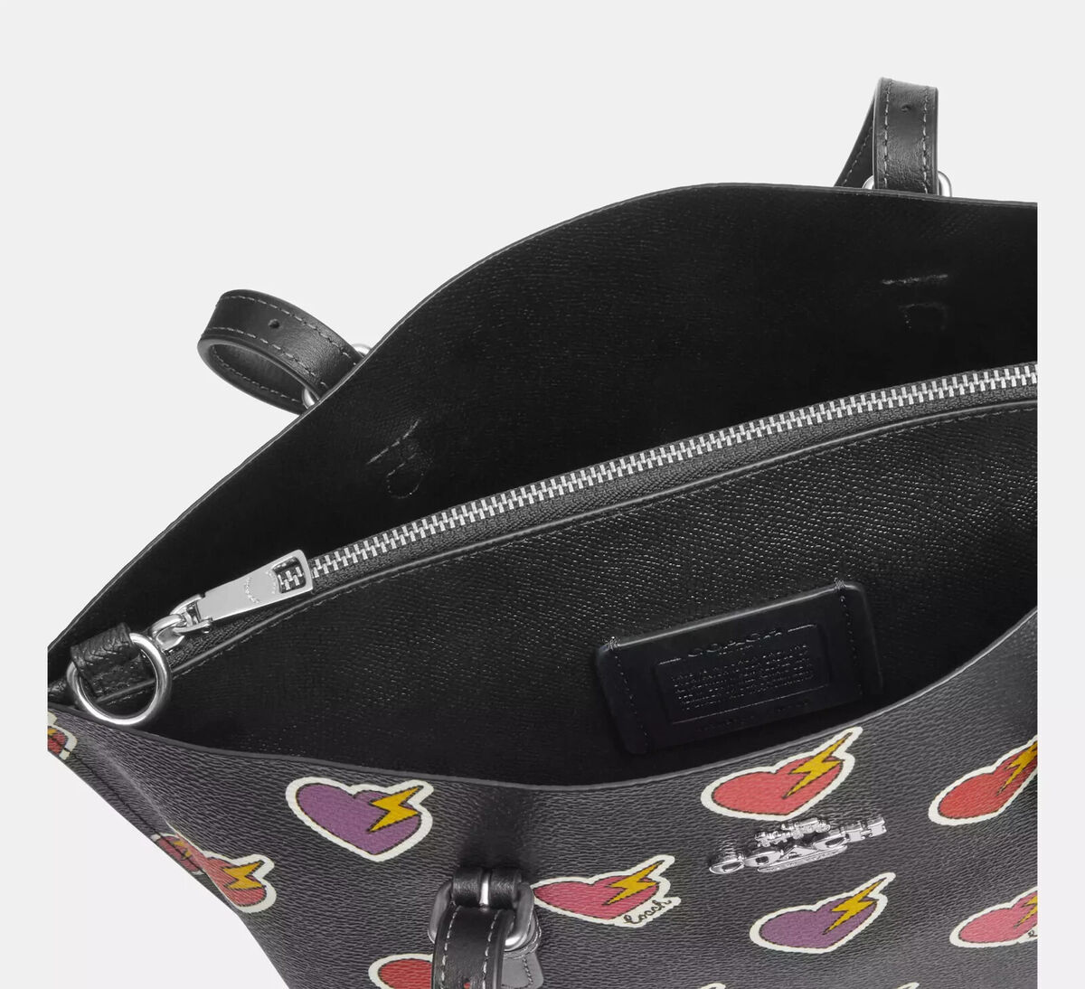 COACH Molly Tote Bag 25 Heart Bolt Print Handbag CW435 NEW F