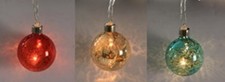 10ct Battery 60" String Lights Crackle Ball Christmas Tree Ornament Party Bulb