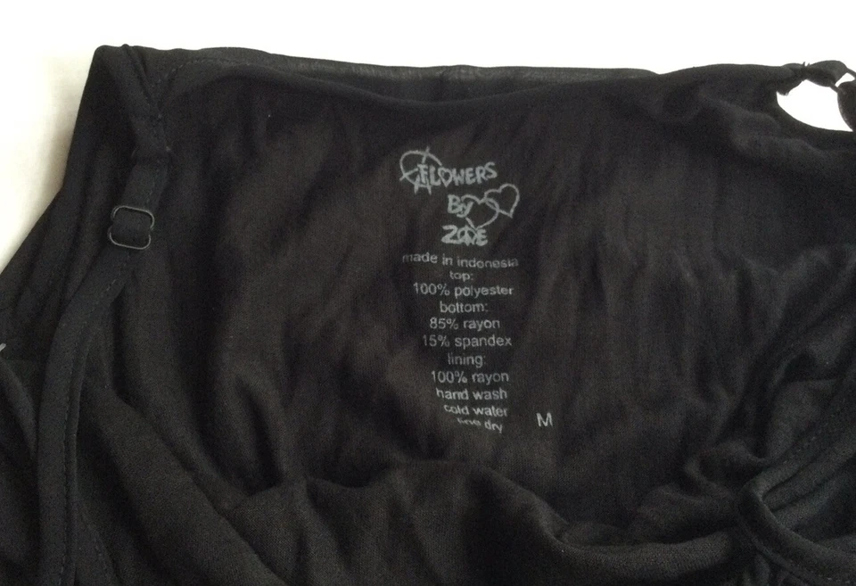 Цветы на Zoe бутик девочки черный комбинезон Sz M 8/10 новый с Ярлыками $84 - Изображение 4 из 4
