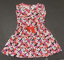 Girls Gymboree Black Floral Print Dress Size 4 EUC