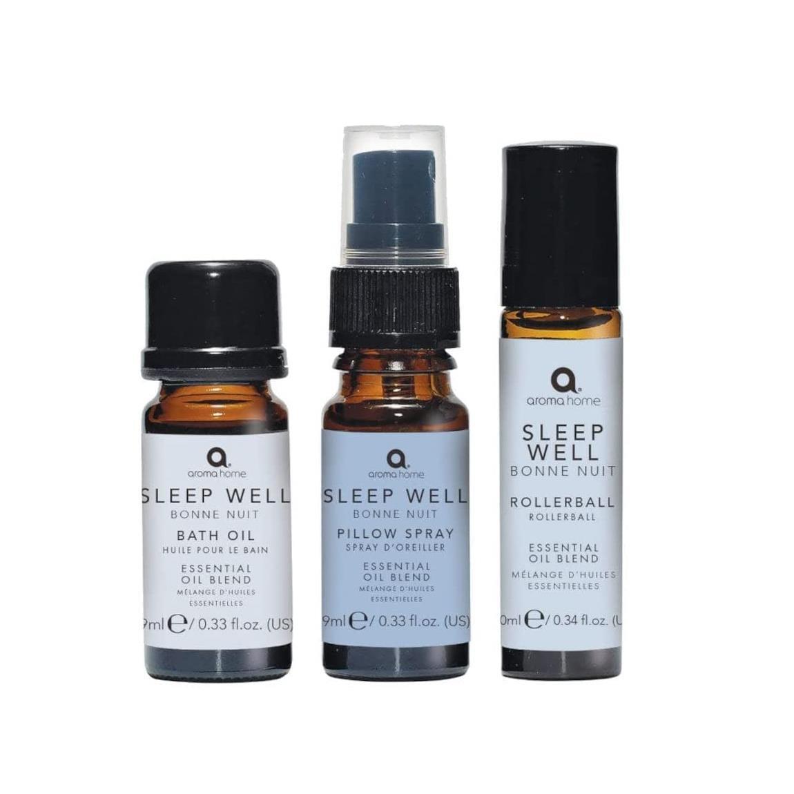 Luxury Essential Oil Blends Sleep Well Kit Lavender, Mandarin & Sandalwood Gift