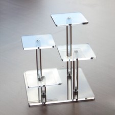 1 X Acrylic Toy Model Display Rack Transparent Square Watch Jewelry Stand Clear