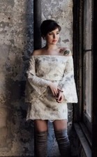 $495 Mestiza Anthropologie Maxi Wedding Dress off the shoulders Women's Small