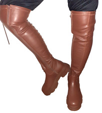 Winter Long Boots Slip On Square Heel Over the Knee High Elegant Mordern Booties