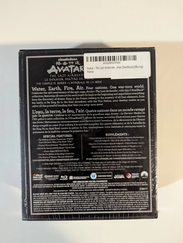 *SEALED* Avatar The Last Airbender Bluray Steelbook 20th Anniversary  Foto 3 de 4