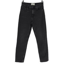 Everlane The Cheeky Jeans Black Straight Leg High Rise Dark Wash Denim Womens 28