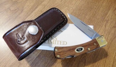 SCHRADE Ducks Ulinited New SDU-50 Oak Handle Lockback Drop Pt Bld
