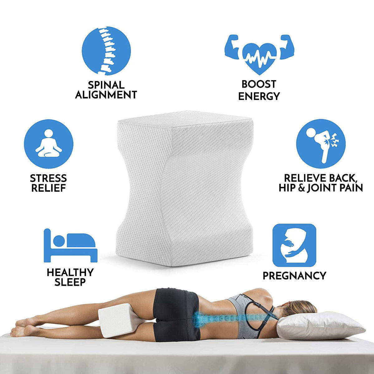 Leg Support Pillow Contour Memory Bed Back Hip Leg & Knee Support Wedge  Sciatica