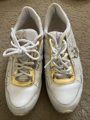 White And Gold Baby Phat Tennis Shoes Women s Size 9
