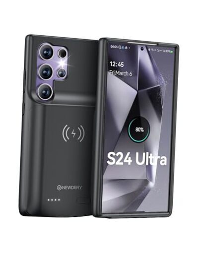 Battery Case for Samsung S24 Ultra, Qi Wireless Charging, Fast Charging, Sync