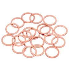 20Pcs M16 Flat Copper Washers 16x20x1.5mm Copper Flat Sealing Ring Washers