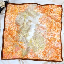 100 Silk Bandana Women Print Botanical Garden Kerchief Headband Hijab Shawls