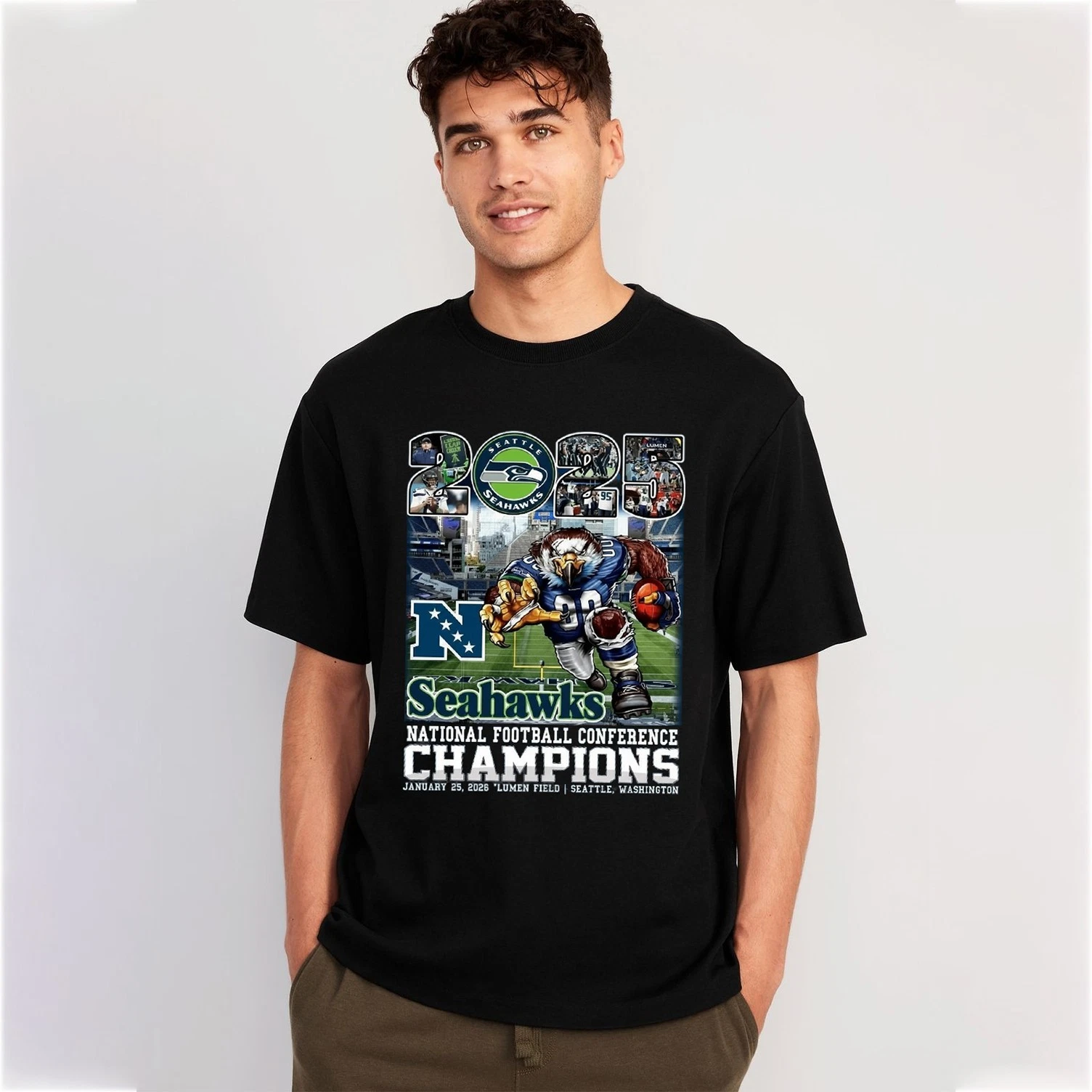 Seattle Seahawks Mascot 2025 Champions T-Shirt