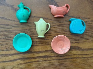 6 Fiesta Magnets 2 plates gravy coffee pitcher carafe LOOK!