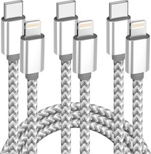 USB C to Lightning Cable 3Pack 6 FT Apple MFi Certified iPhone Fast Charger Type